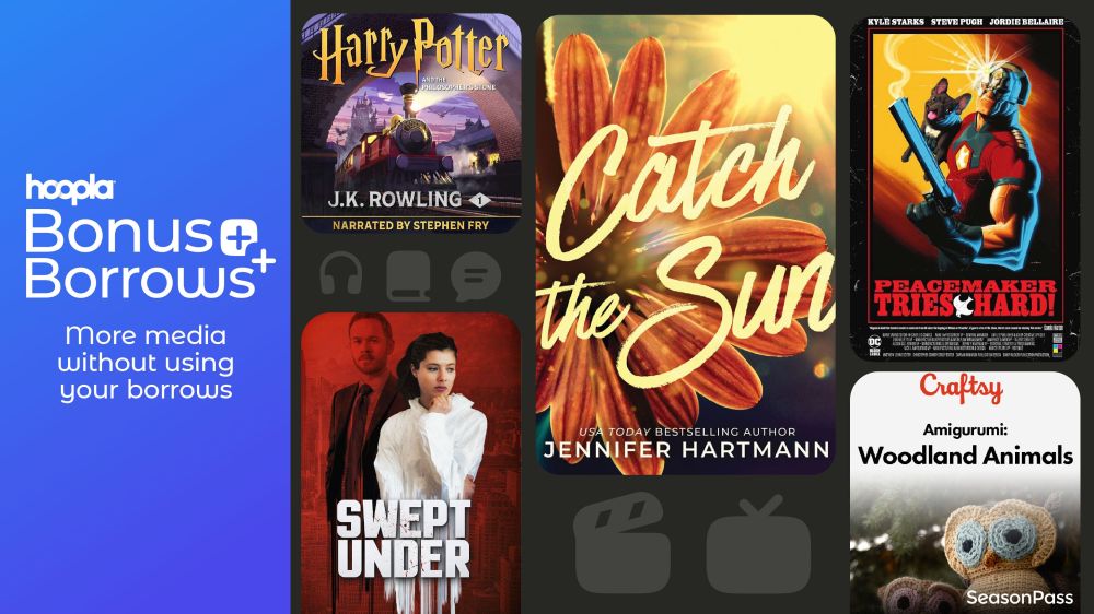 Get more e-books, audiobooks, and streaming with Bonus Borrows from Hoopla! Teaser image