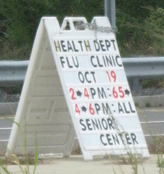 Flu Shot sign