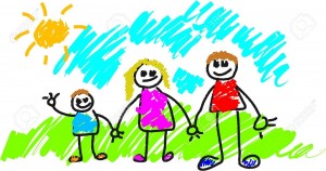 kids drawing of family